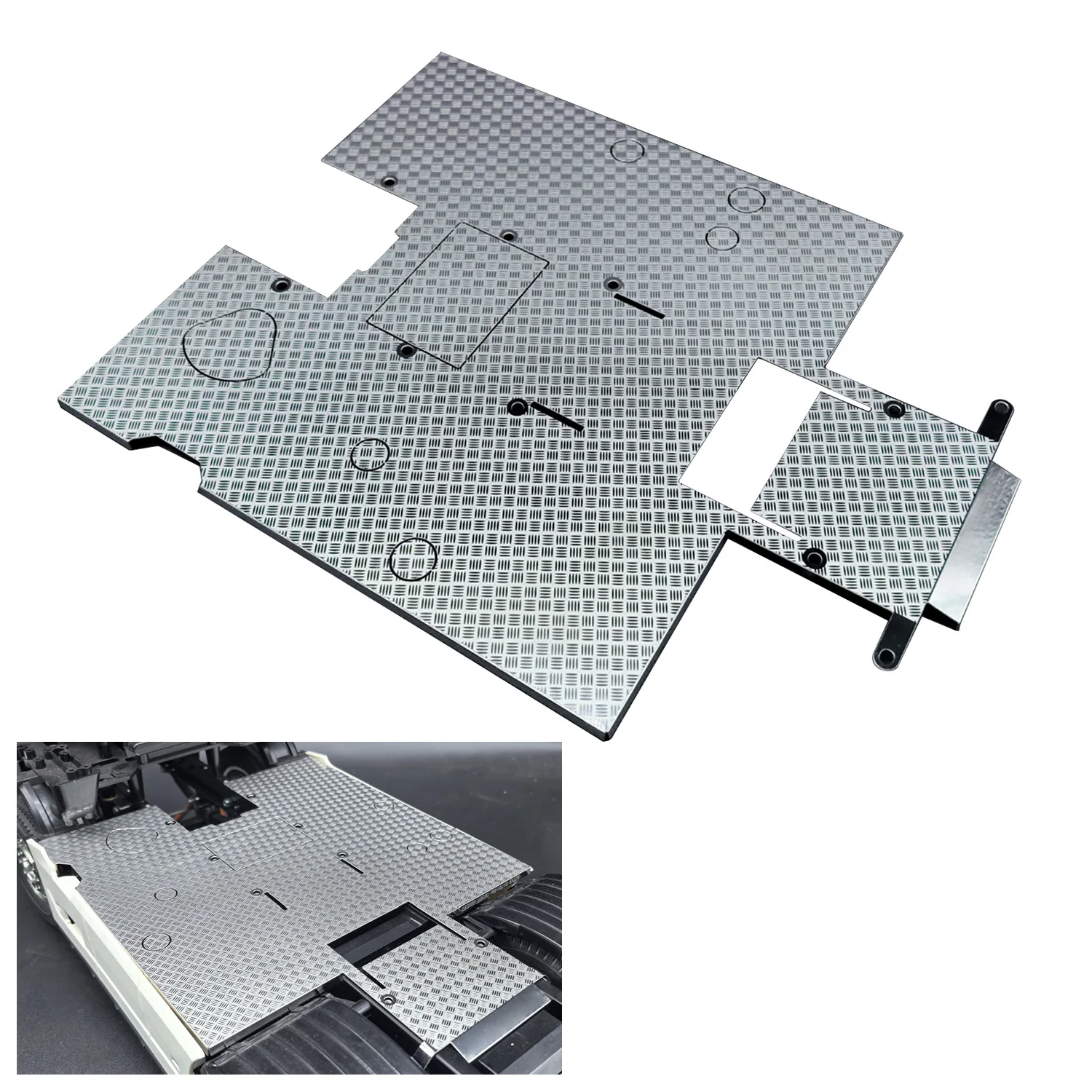 

Stainless Steel Anti Skid Plate for DIY TAMIYA 1/14 RC Tractor Truck FH16 56365 770S Remote Control Lorry Vehicle Model Car Part