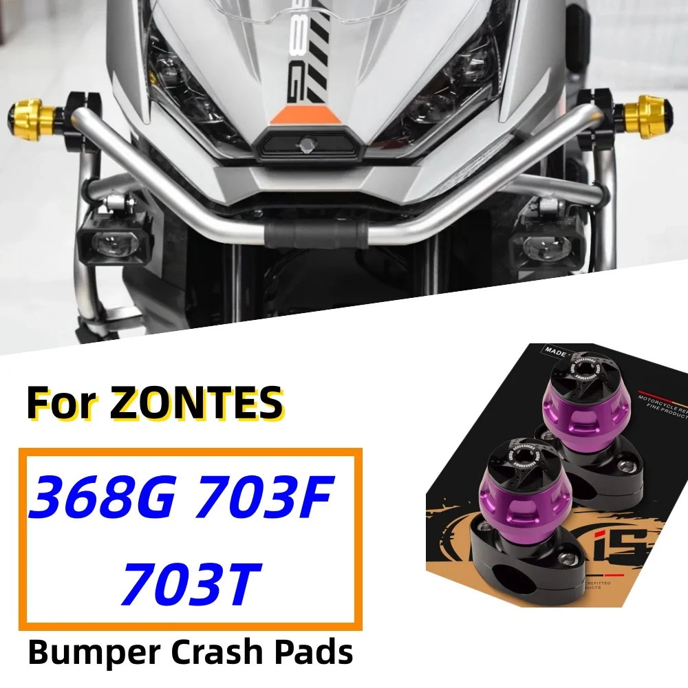 Aftermarket crash bars and frame sliders for ZONTES 368G, 703F, and 703T—high-quality, non-destructive installation accessories.