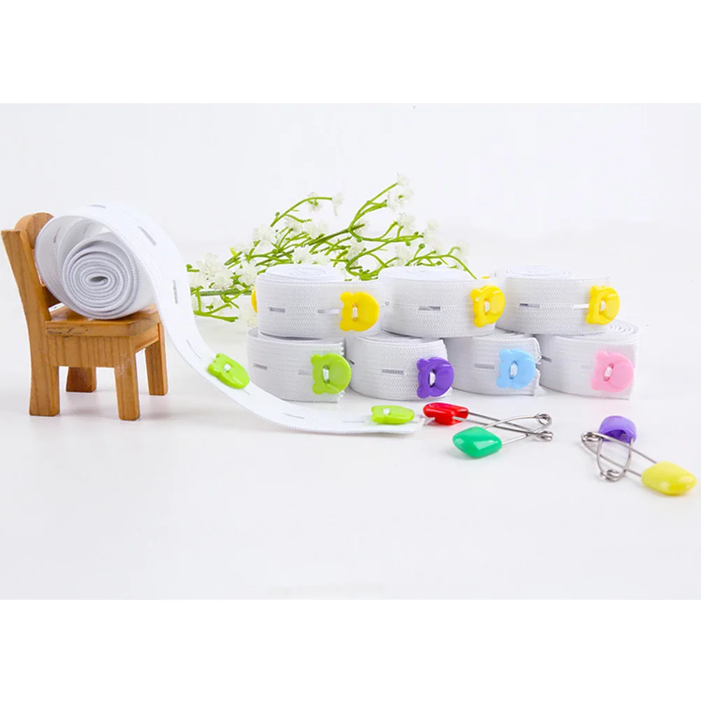 

20pcs Fold Over Elastic Baby Fastener Adjustable Fixing Belt Reusable Diaper Strips 50Cm Random Color Infant