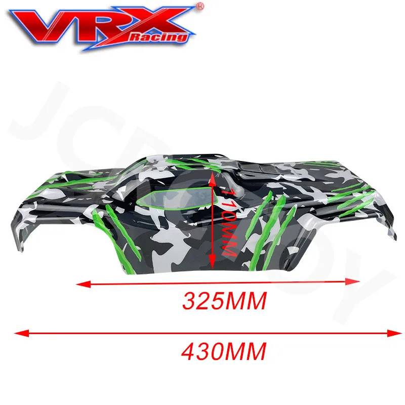 RC VRX R0249 R0250 325Mm ฐานล้อ PVC Body Shell W/สติกเกอร์สำหรับ1/8 VRX Racing RH817 RH818 COBRA 4WD ไฟฟ้าอะไหล่รถบรรทุก