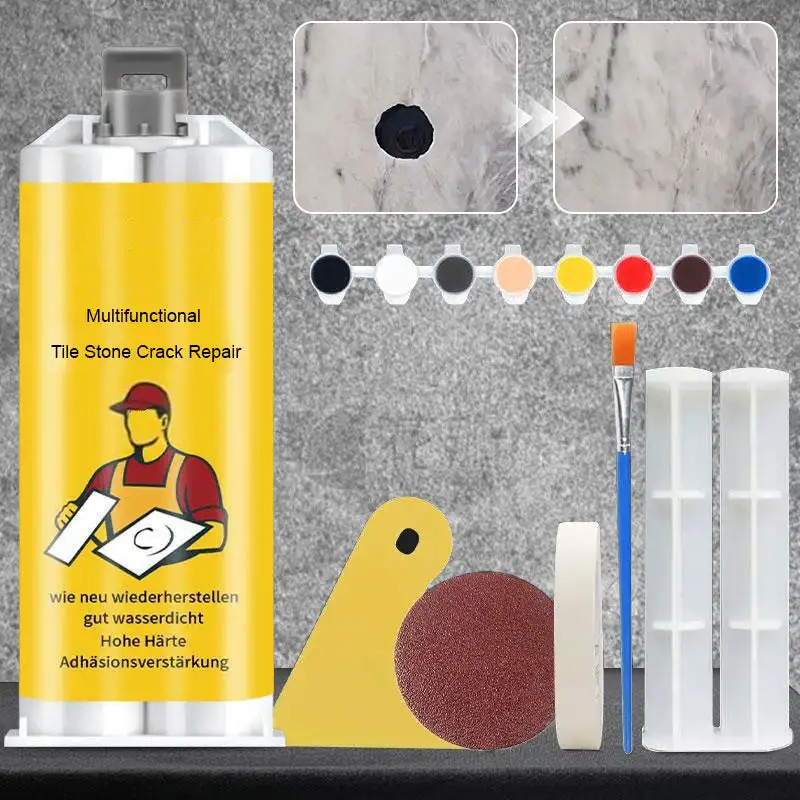 Multifunctional Tile Stone Crack Repair Kit 85ML Adjustable Color Tile Repair Paste Floor Tile Pothole Repair Paste