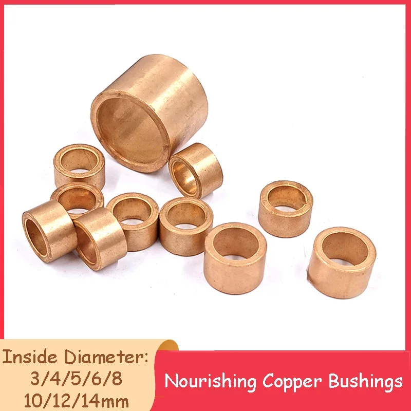 1/2/5/10pcs Oil-Free Self-Lubricating Bearing Composite Copper Shaft Bushing Inner Diameter 3 4 5 6 8 10 12 14mm Small Bushing