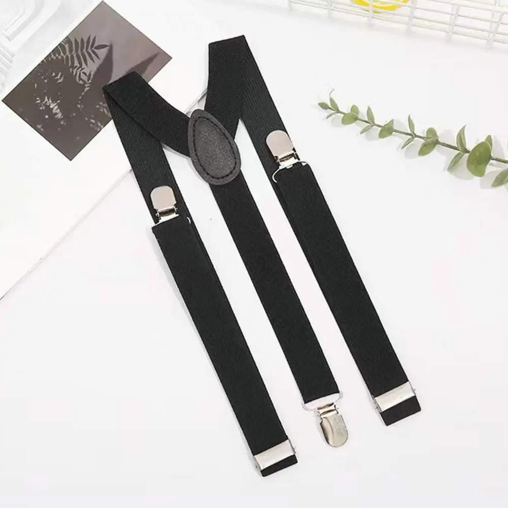 Unisex Elastic Strap Suspenders Y-Back Braces Solid Color Adjustable Straps for Wedding Suit Skirt Accessories Men Straps