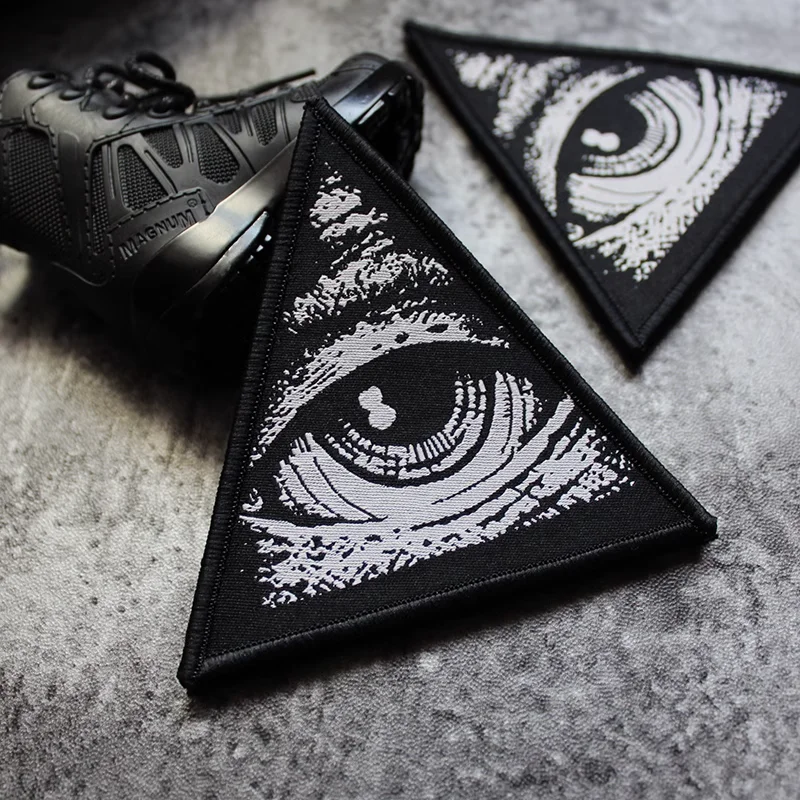 God's Eye Woven Armband Triangle All-Seeing Eye Badge Morale Backpack Patch DIY Hook and Loop Patches for Clothing