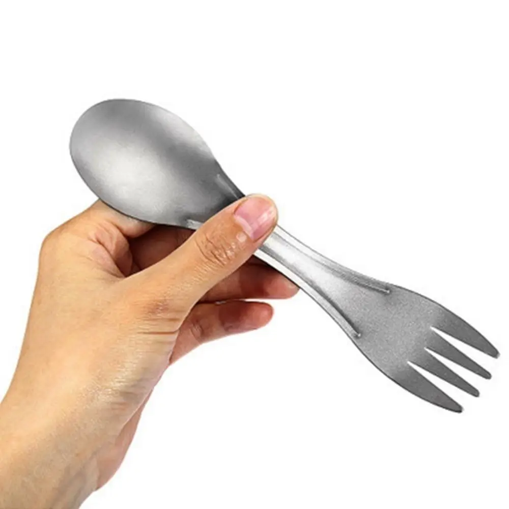 Cuchara y Tenedor Titanio Ultraligero Pesca – Utensilios Portátiles - imagen 5