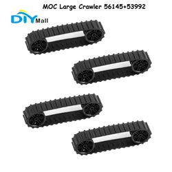 4Set Large Track Tank Wheels Tire 53992 56145 Compatible with Compatible Building Blocks