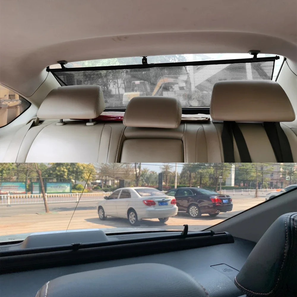Retractable Automobile Mesh Rear Window Sunshade Sun-proof Rear Window Curtain UV Protection Cover Film Sun Shade Summer - Image 3