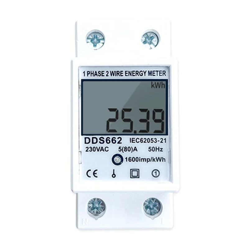 Din Digital Single Phase Energy Meter kWh Current Power Consumption Meter Wattmeter Electricity Drop Shipping