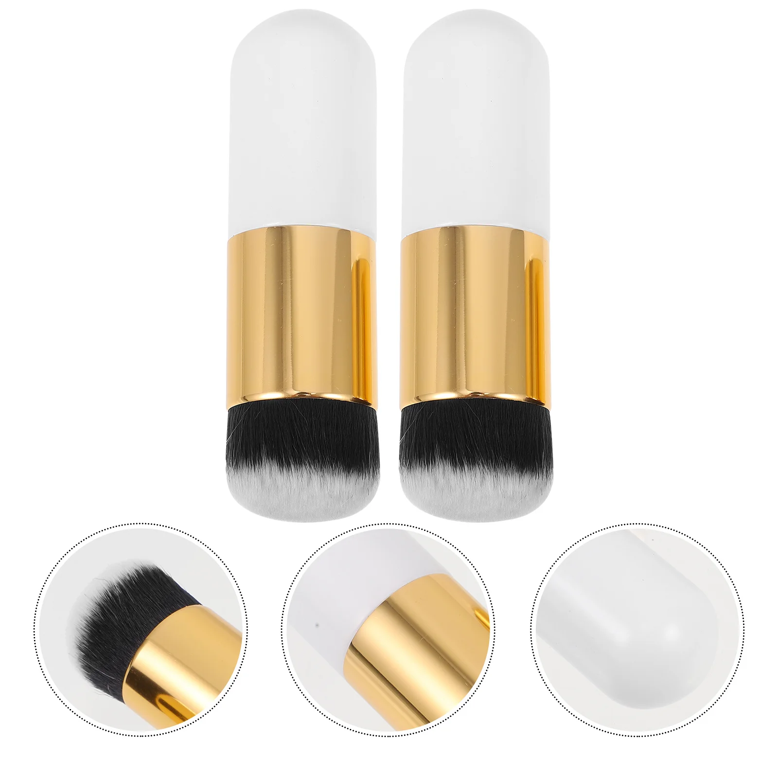 Set di pennelli da 2 pezzi Set di setole sintetiche setose dense Set di pennelli per trucco viso per fondotinta Crema liquida Bellezza delle donne