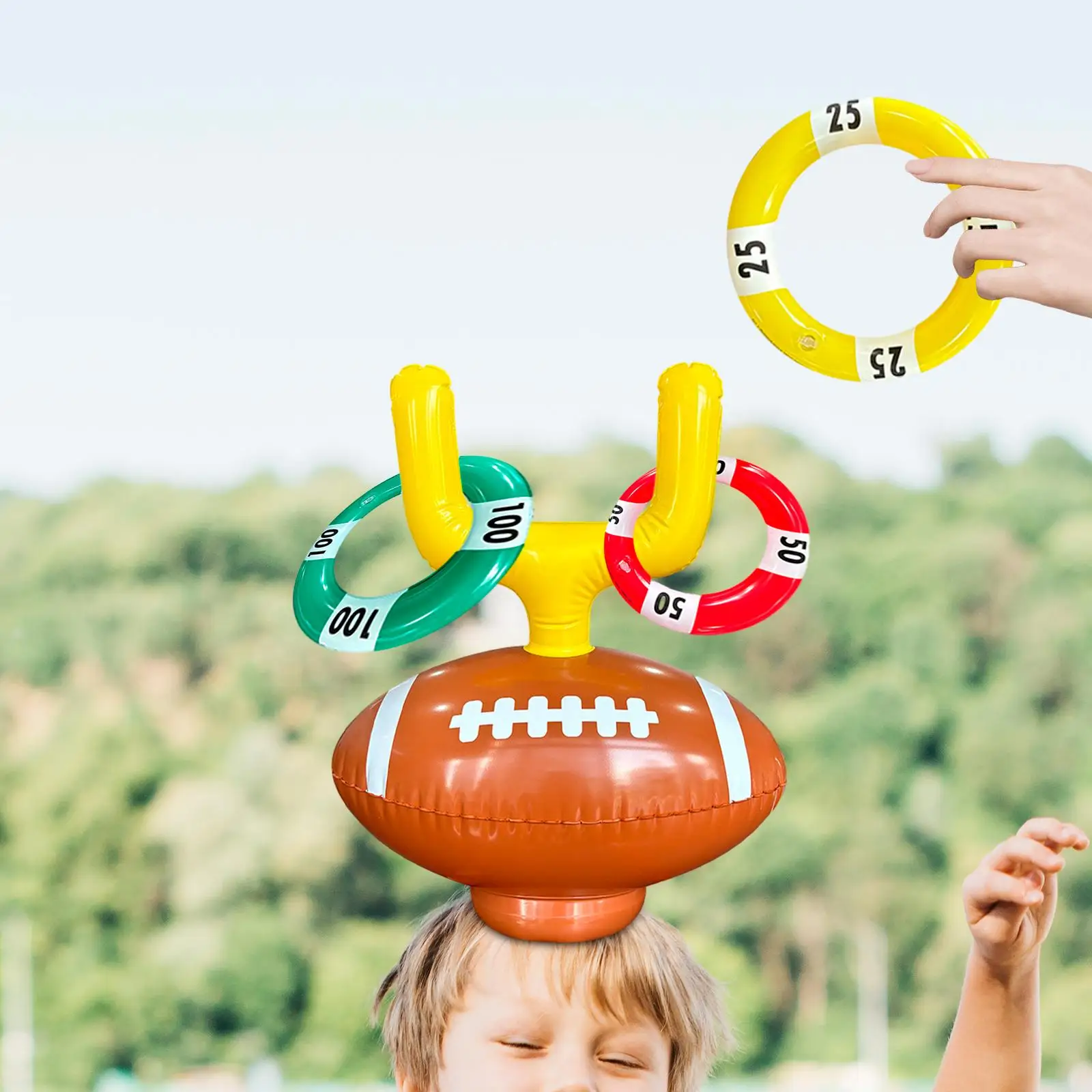 Football Ring Toss Hat Movable Ferrule Toy for Carnival Christmas Birthday