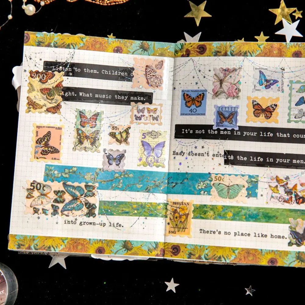 Nastro PET Multifunzionale Scintillante, Materiale per Collage Fai-da-Te, Nastro Decorativo Glitterato per Diari, Impermeabile