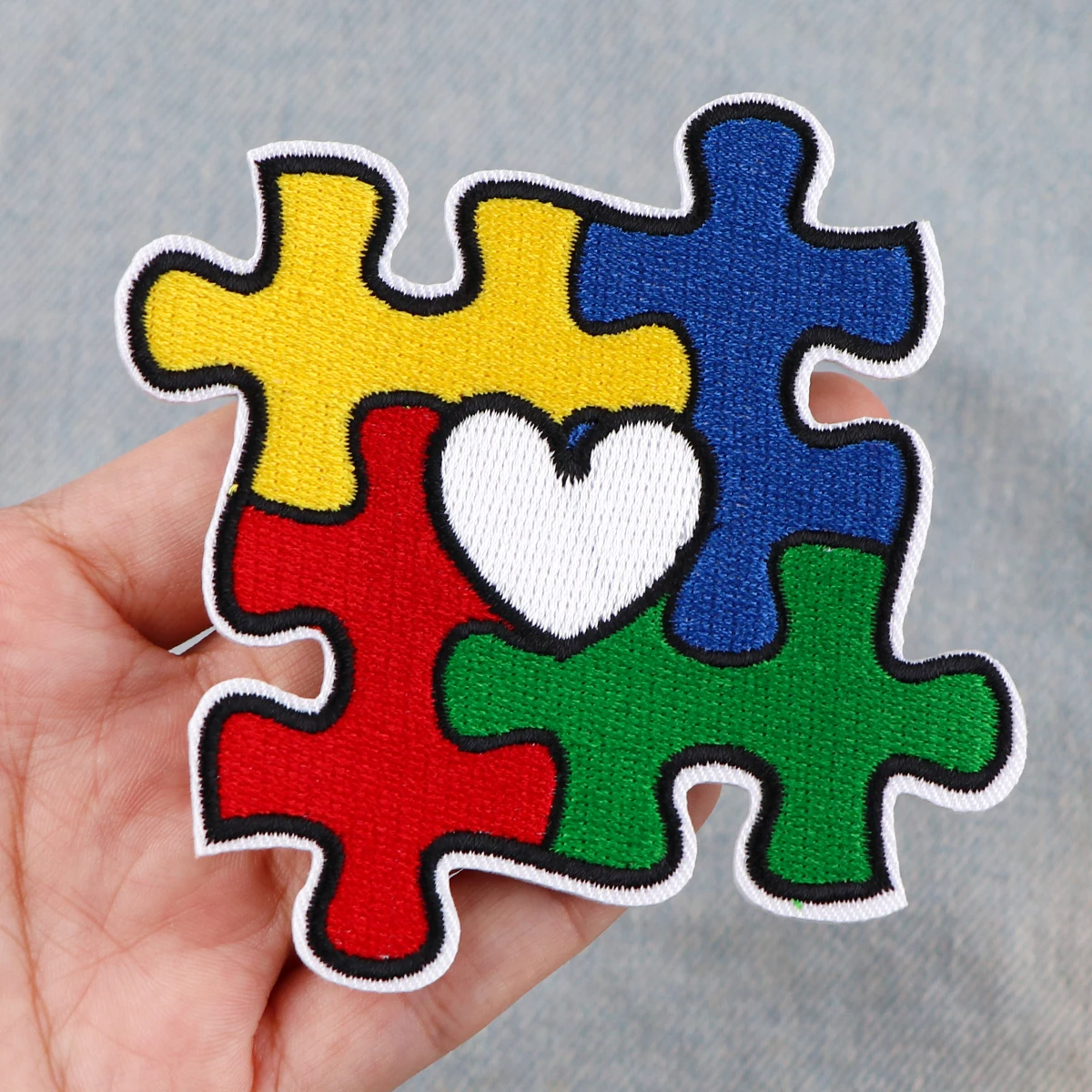 Autism Awareness Puzzle Patches For Clothing Patches Anime Patch Iron on Embroidery Patch on Clothes Applique