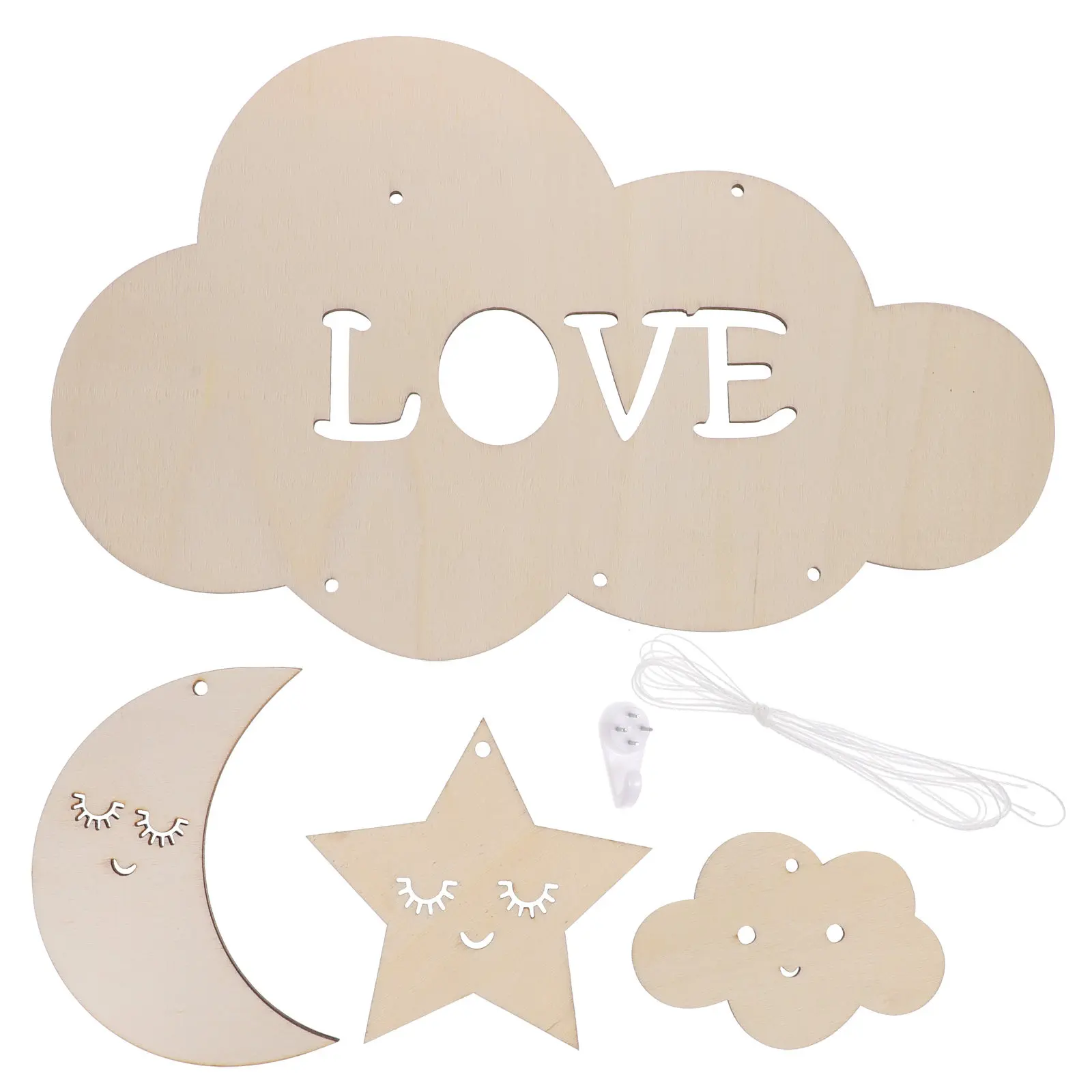 Eyelash Moon Shape Wall Hanging Decor Kids Room Nursery Playroom Hook Organizer Fun Bedroom Home Decoration