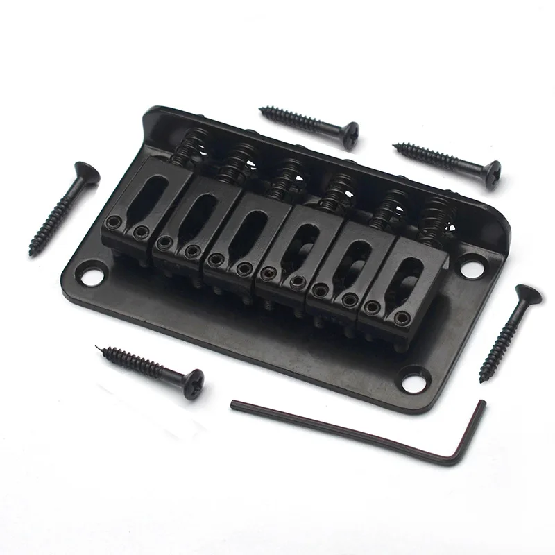 Electric Guitar Fixed Bridge & Tailpiece 78x42mm Bottom / Rear Load 10.5mm String Distance Flat Saddle Design