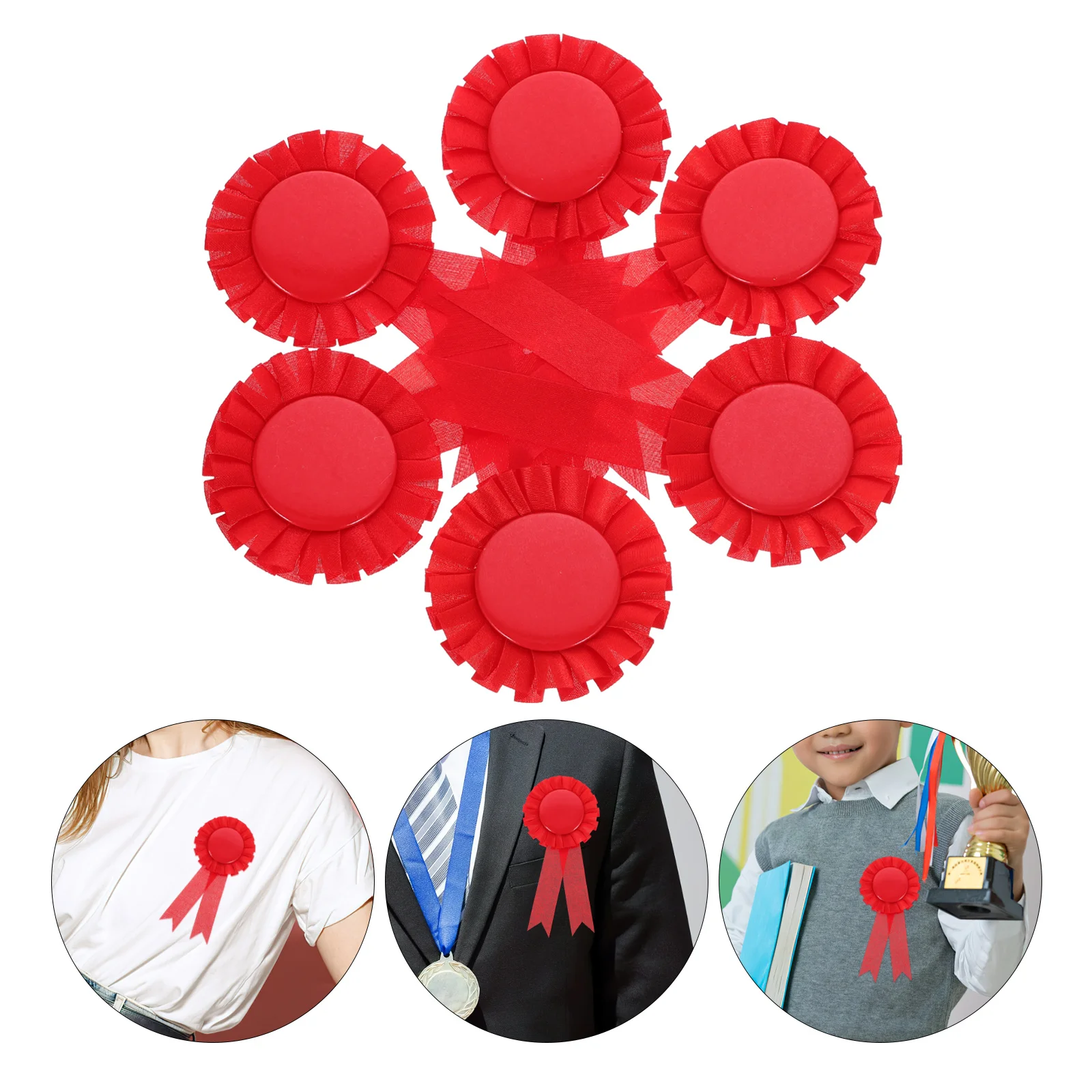 

20Pcs Blank DIY Ribbon Badges Durable Award Brooch Pins Small Creative Badge Decorations for Office Blank Badge