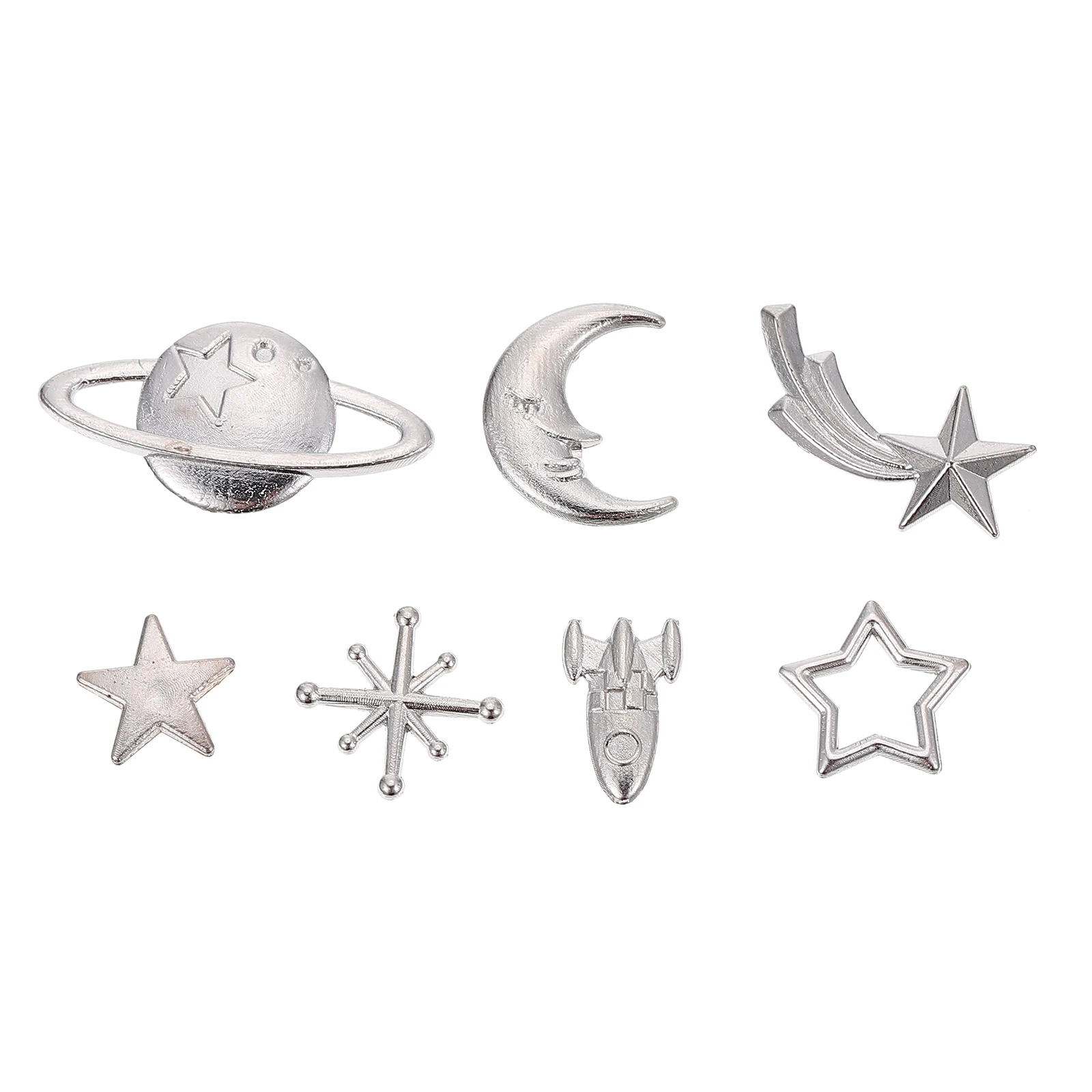 

70pcs Jewelry Accessories Diy Charms Pendant Epoxy Alloy Moon Stars Shaped Lightweight Decor For Necklace Bracelet Keychain