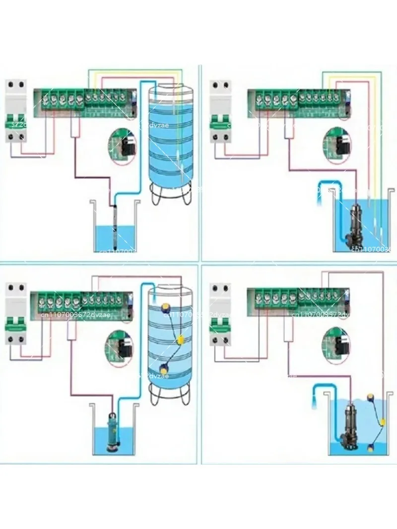 Smart Water Level Sensor with Pump Remote Control Switch for Automatic Water Tank Monitoring