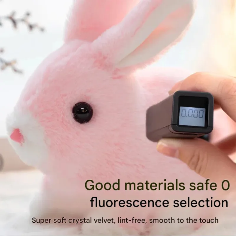 Elektrische Hasenpuppe, Plüschsimulation, weiße Kaninchenpuppe, interaktives Spielzeug, gehende Haustier-Hasenpuppen