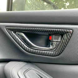 Carbon Fiber Interior Door Handle Surrounds Trims Accessories For Subaru Forester (SK) 2019 2020 2021 2022 2023 2024