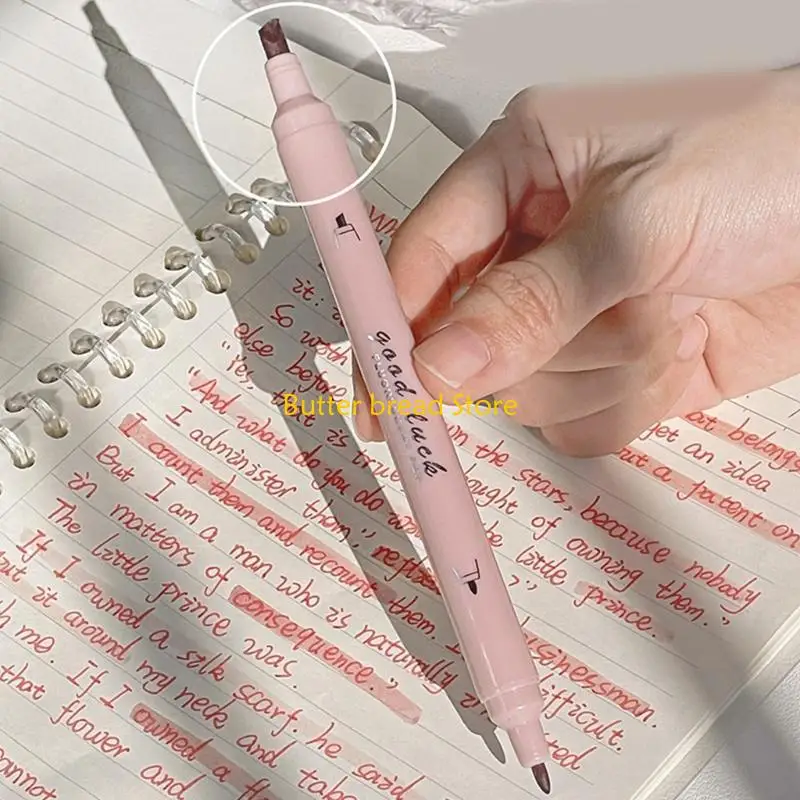 W89C 4 PCS Pena Highlighter Double Headed Highlighter Marker Untuk Menggambar