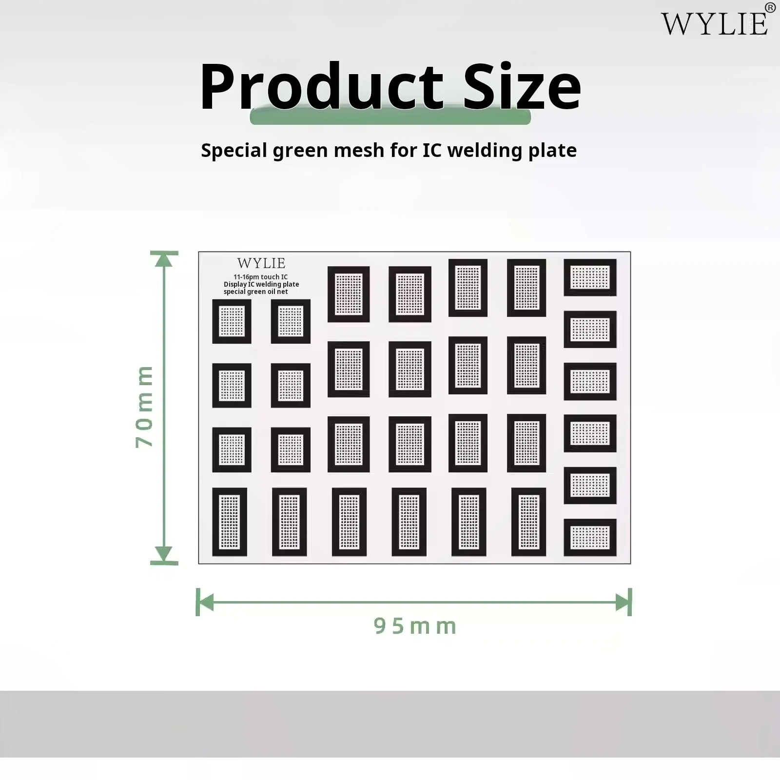 WYLIE Green Oil Net UV Solder Mask Ink Kit For iPhone 11 12 13 14 15 Plus 16 Pro Max LCD Screen touch BGA Reballing Stencil