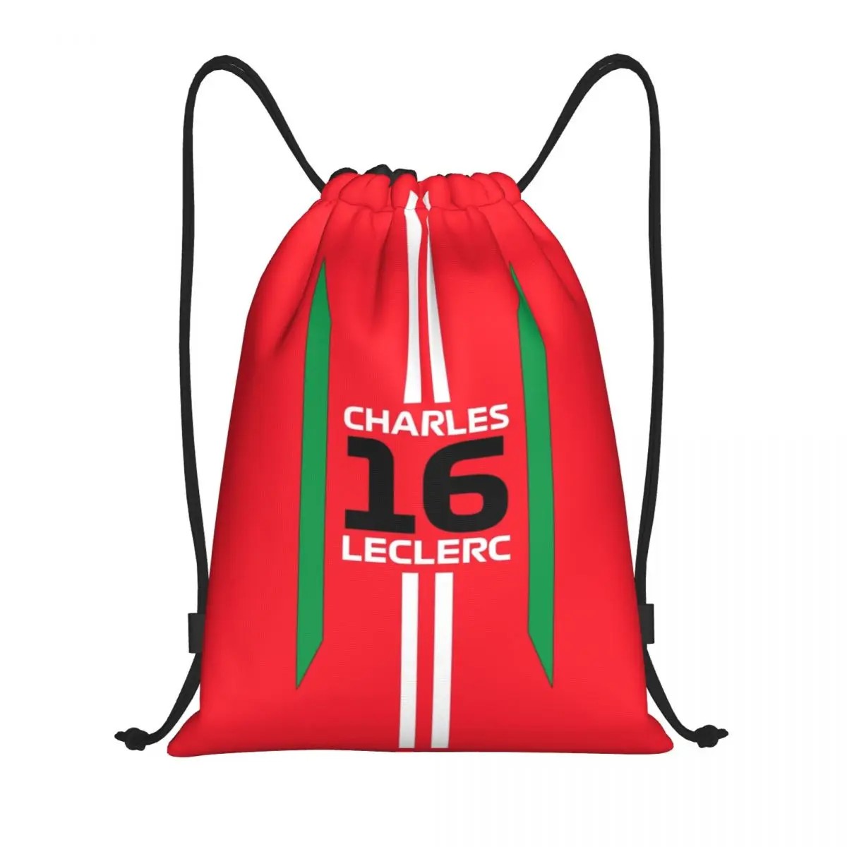 Mochila personalizada Charles Leclerc con cordón para hombres y mujeres, bolsas ligeras para Conductor de carreras de coches deportivos, gimnasio, Sackpack para Yoga