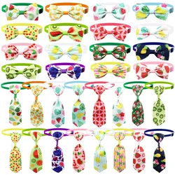 50/100Pcs Dog Bows Summer Fruit Pattern Cat Dog Grooming Accessories Puppy Bowties Pet Dog Bow Ties Neckties For Small Dogs