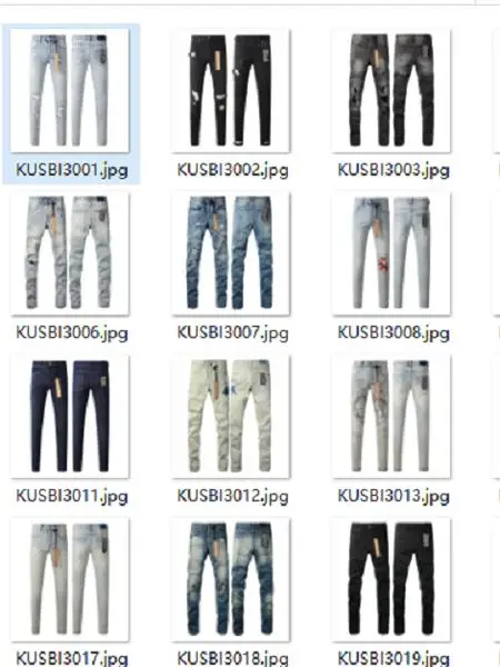

Slim Fit Jeans High Street Knee Hole American Style Trendy Elastic Earth New Model Youth Long Pants PU Material All Seasons