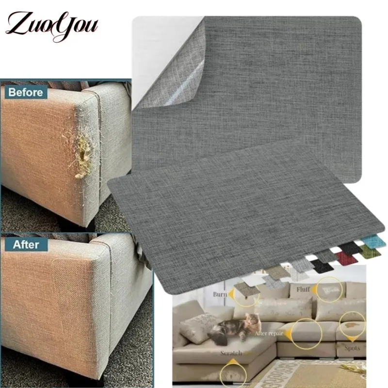 

Strong Stick Linen Fabric Repair Patches with Self-Adhesive for Sofa Chair Jewelry Boxes DIY Renovation Durable Repair Stickers