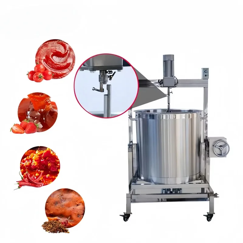 40L Chili Tomato Sauce Cooker Mixer Soup Porridge Boiling Cooking Kettle Pot Heating Curry Paste Sauce Making hine