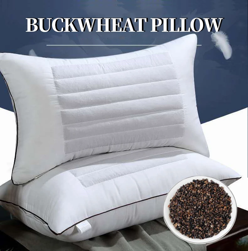 Buckwheat Pillow Bedding Neck Protection Buckwheat Shell Pillow Core Single Massage Cervical Pillow for Improve Sleeping Home