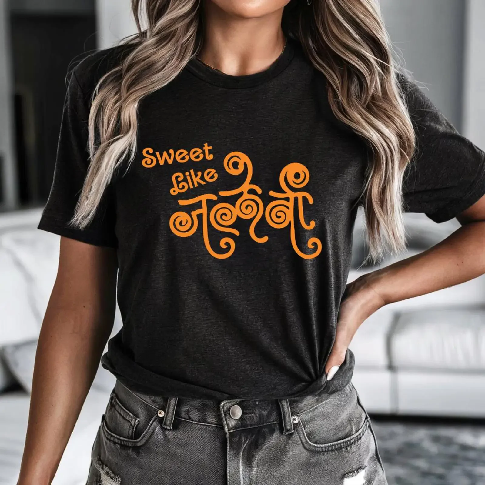 Sweet Like Jalebi India themed shirts cotton Indian gifts Desi clothing Currycature vintage Washed fashion