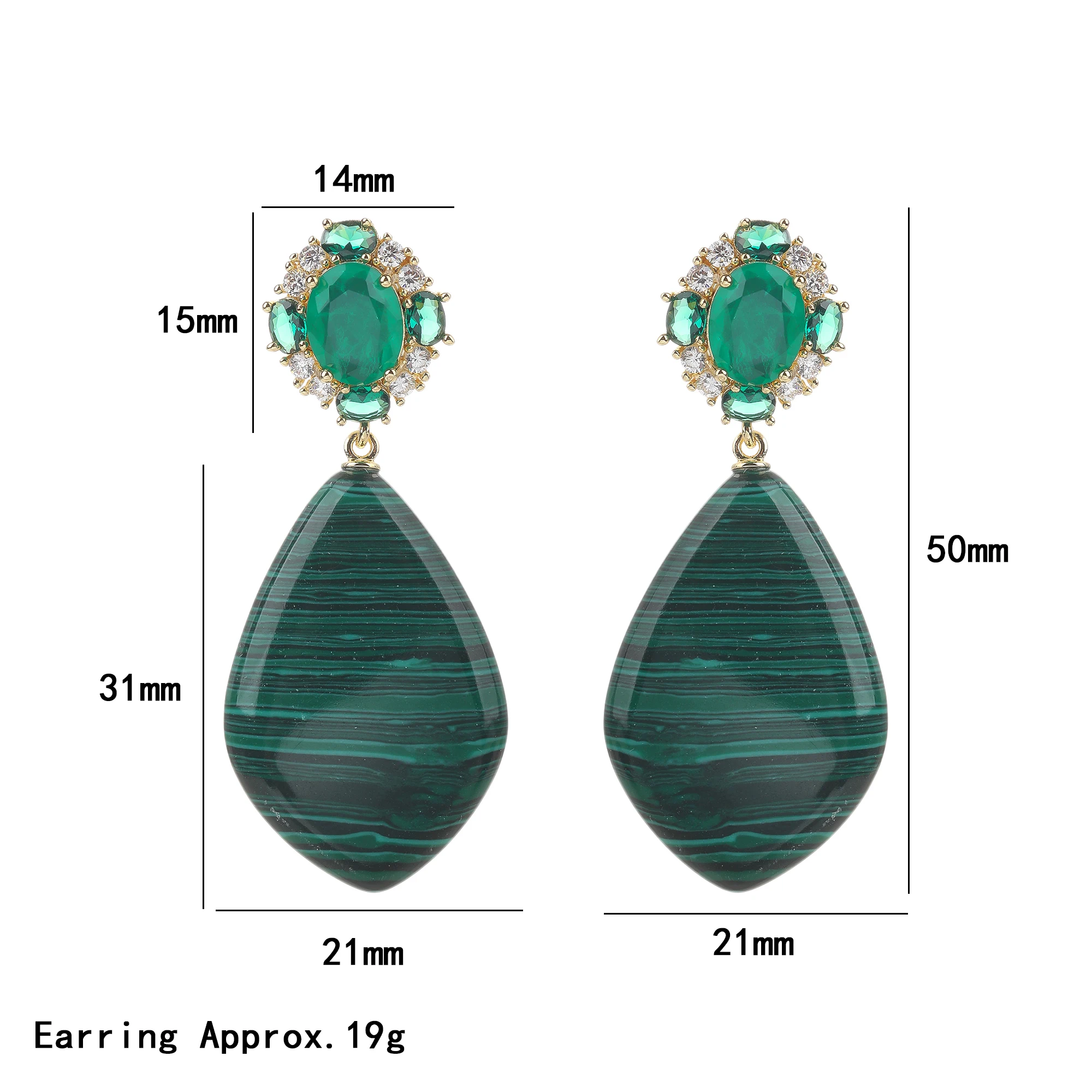 Luxurious Colored Zircon Inlaid Rose Quartz and Blue Apatite Earrings Classic Trendy Pendant Style Natural Gemstone Jewelry