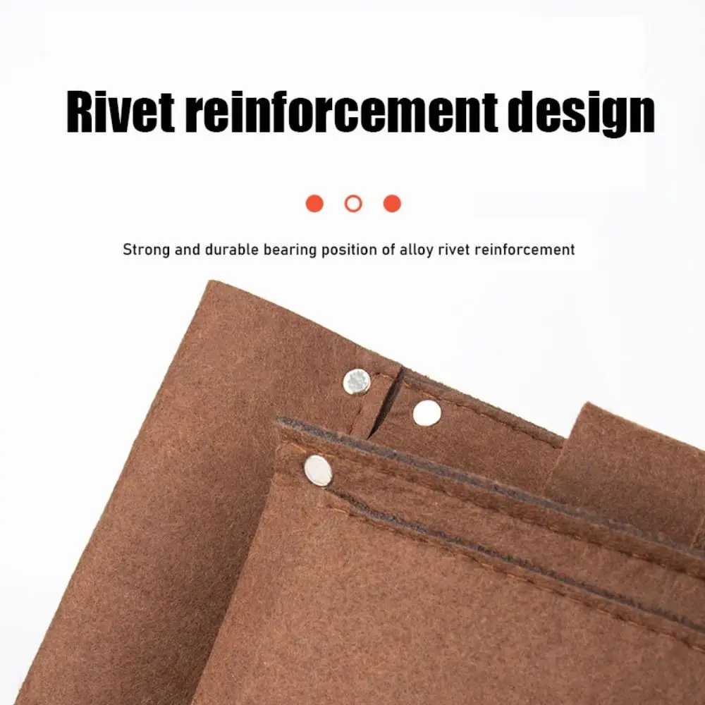 Chemical Fabric Belt Tool Kit Wear-resistant Rivet Reinforcement Tool Waist Bag Brown Large Capacity Carpenter's Nail Bag