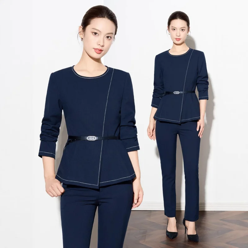 

2025Autumn and Winter New Professional Suit Set for Women Fashion Slim Fit High-end Hotel Front Desk Customer Service Workwear