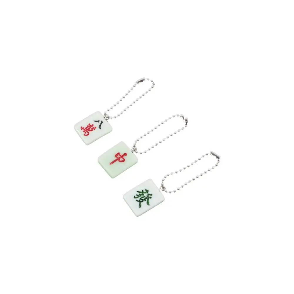 Creative Traditional Mahjong Keychain Lucky Cute Mahjong Keyring Green Resin Chinese Style Pendant Couple