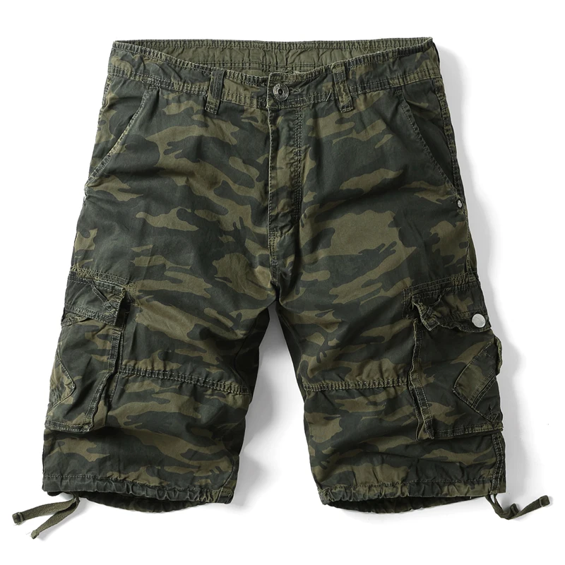 Summer Men Camouflage Tactical Shorts Mens Cotton Casual Military Cargo Shorts New Male Leisure Short Pants No Belt 30-42