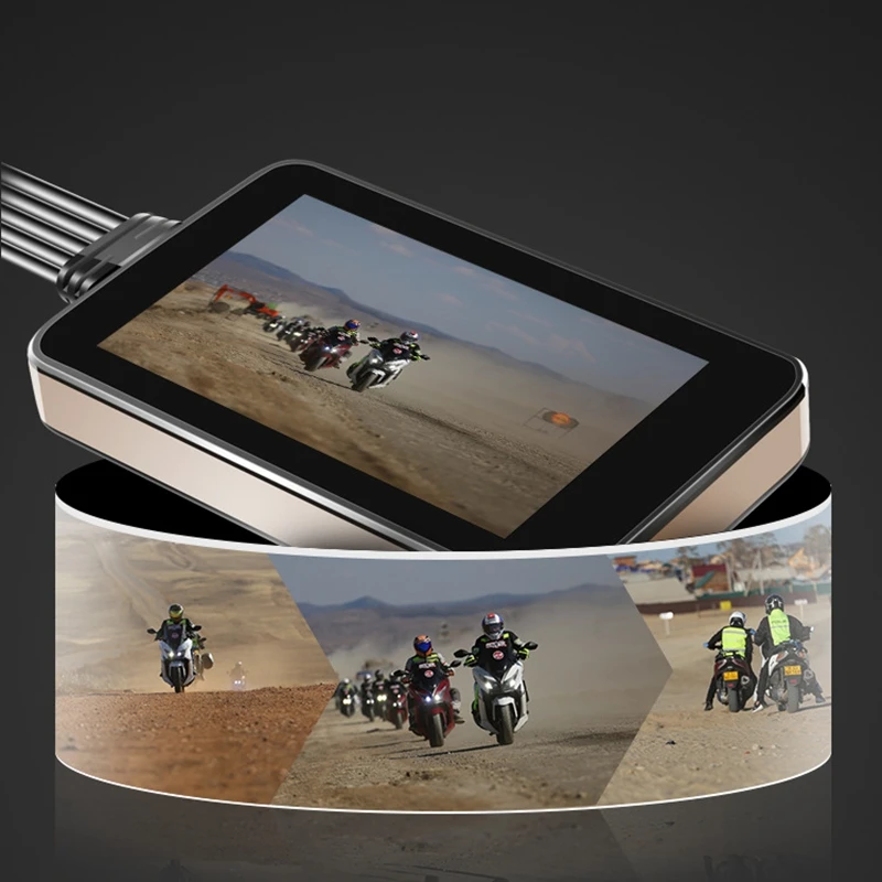 HD 1080P Press 4 Inch Motorcycle Driving Recorder Wifi Dual Lens Host Waterproof Locomotive Recorder