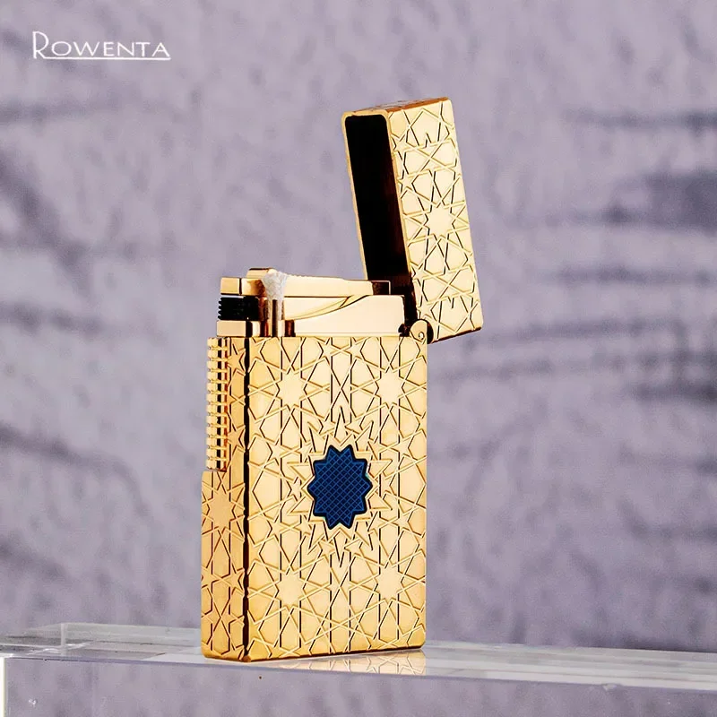 

High-end Exquisite Engraving Pattern Brass Loud Sound Kerosiene Lighter Side Sliding Ignition Creative Personalized Men's Gift