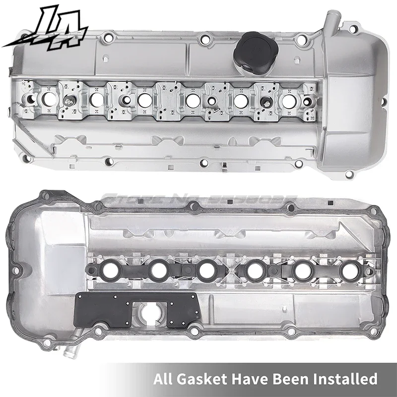 Aluminum Valve Cover With Gasket For 98-02 11121432928 BMW E39 E46 M52 M54 X5 Z3 525i 528i 325i 328i 330i 2.5 2.8 3.0L Rocker Co