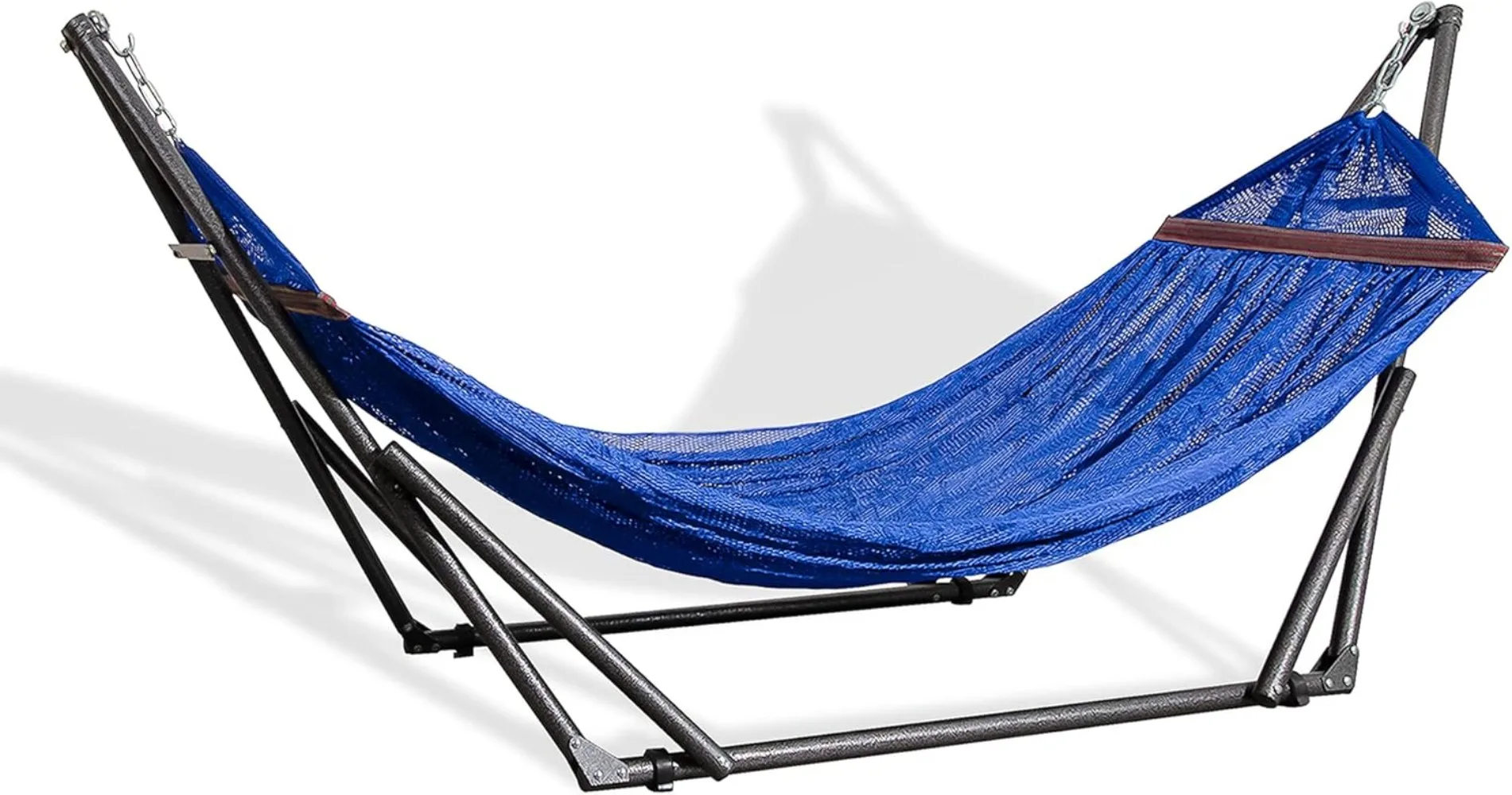 Hammock with Collapsible Steel Stand & Carrying Case Portable & Adjustable Perfect for Camping Beach Summer Patio