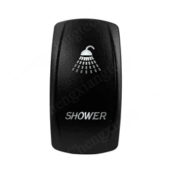 12V 20A 24V 10A Rocker Switch SHOWER White Led 5 Pin / SPST / On Off Waterproof IP68 Car Boat Caranvans Trailers