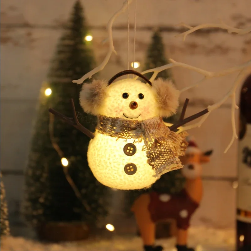 Bonhomme de neige lumineux LED Père Noël, ornements lumineux, beurre, vue sur la neige, décoration de Noël, fête de vacances, cadeaux pour enfants