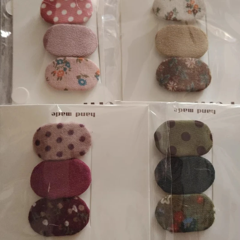 

Korean Mini Oval Polka Dot Fabric BB Clip Sweet Floral Hair Clips for Little Girls Cute Bangs Hair Accessories for Toddler