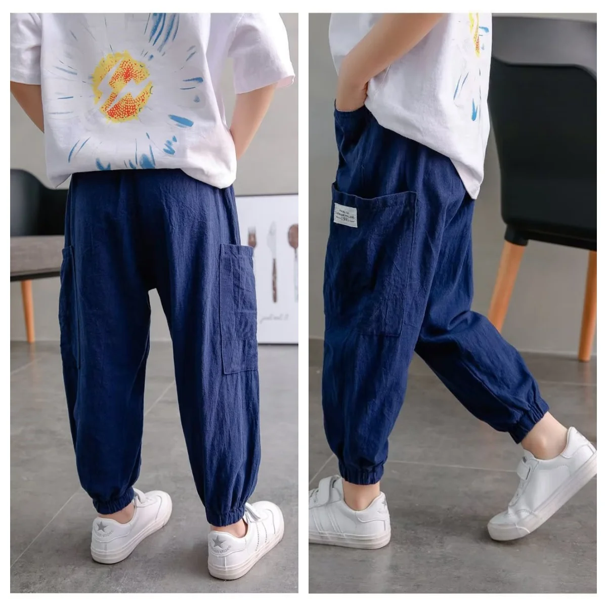 2024 bambini comodi pantaloni Harem larghi moda bambino pantaloni Cargo Cool bambini pantaloni traspiranti ragazzi ragazze vestiti Casual