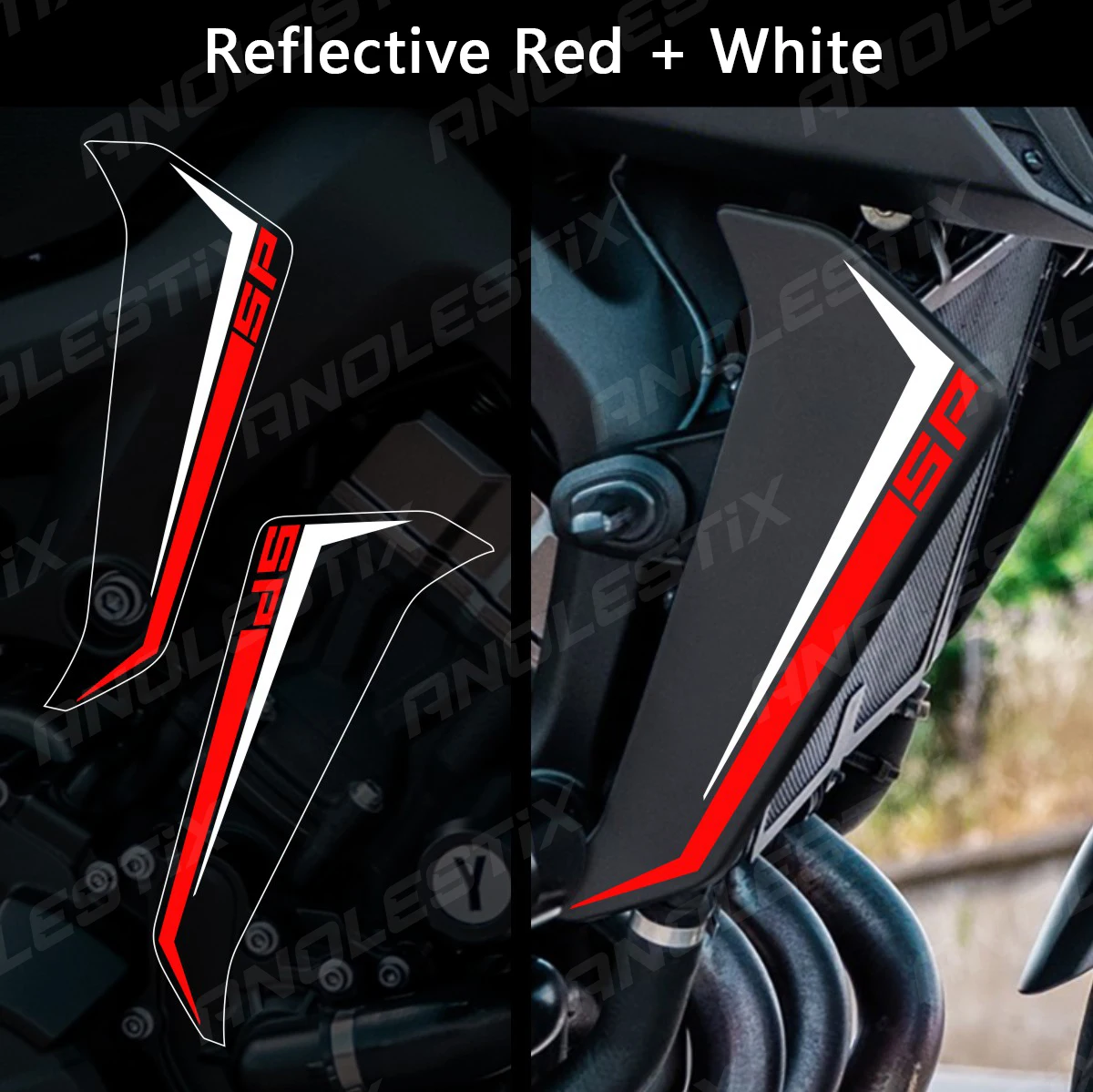 AnoleStix Reflective Motorcycle Stickers Radiator Side Cover Decals Set For YAMAHA MT09SP MT-09SP