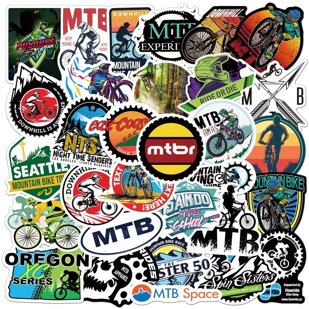 10/30/50pcs Cool Mountain Bike MTB Stickers Racing Bicycle Graffiti Waterproof Decals DIY Skateboard Phone Luggage Car Sticker