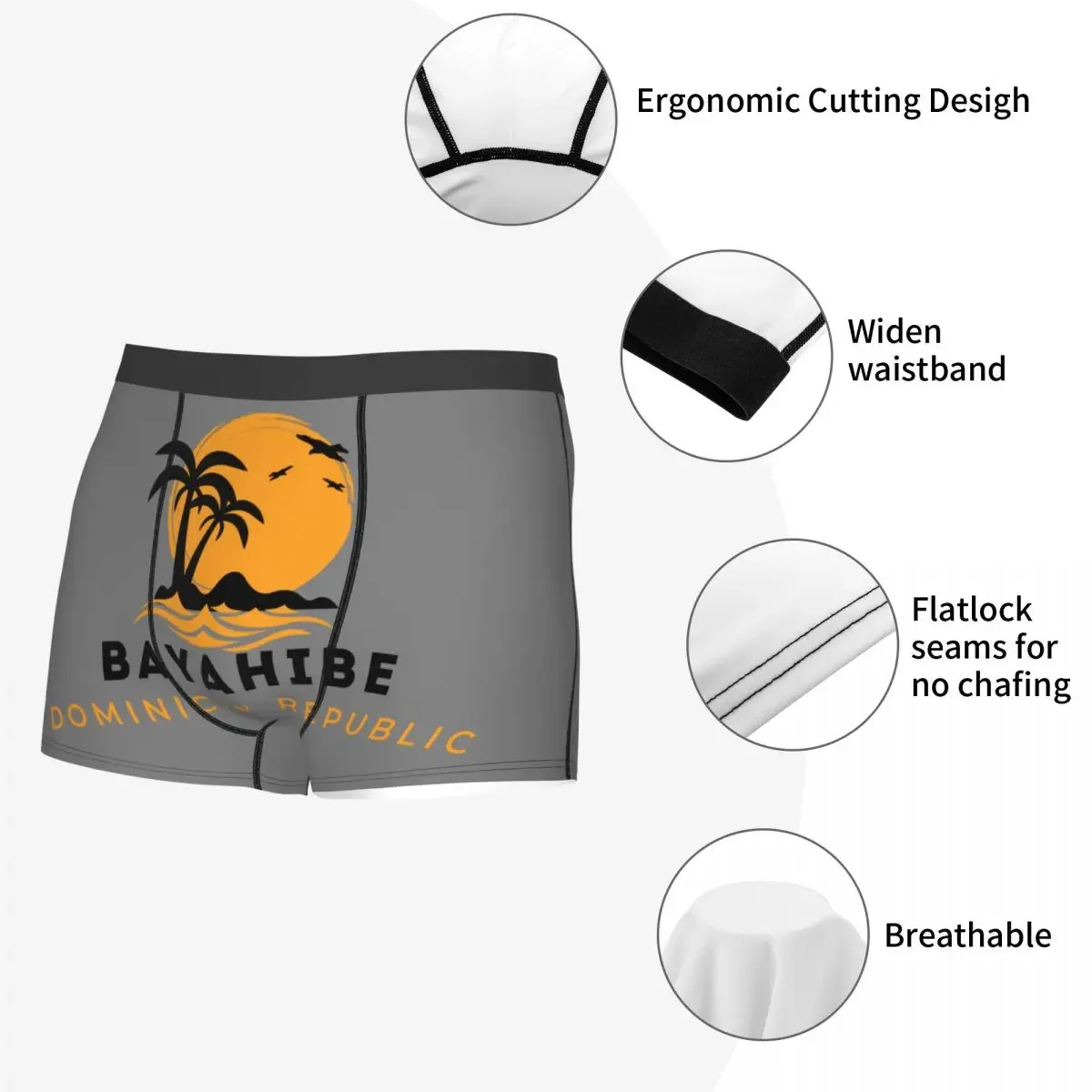 Benutzer definierte coole bayahibe domincan Republik Boxer Shorts Höschen männliche Unterhosen Stretch Slips Unterwäsche