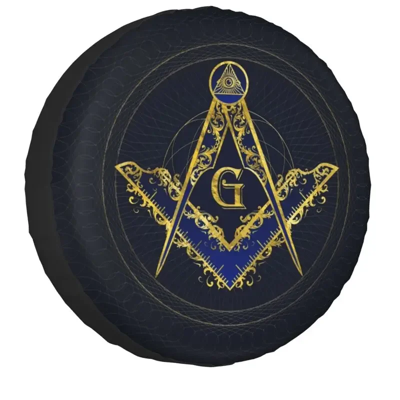 Freemasonry Masonic Symbol Tire Cover 4WD 4x4 SUV Freemason Spare Wheel Protector for Jeep Grand Cherokee 14