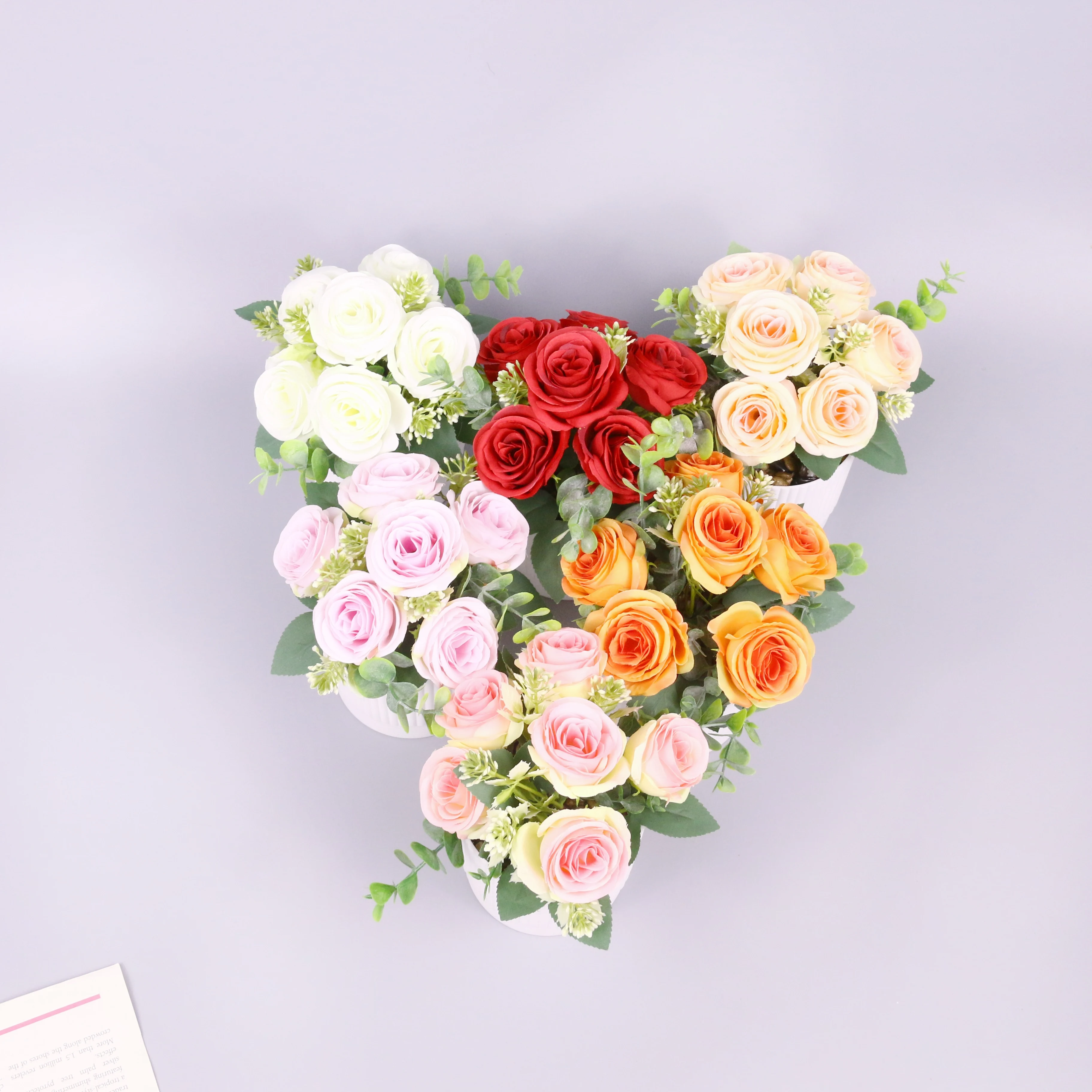 

Rose artificial flower potted plant, suitable for home party decoration simulation flower potted plant